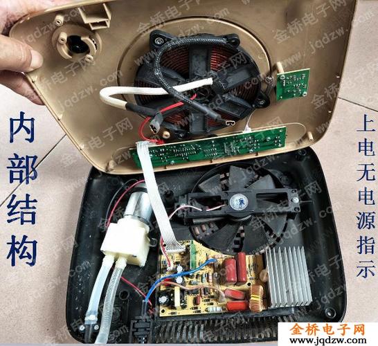 接修一台金灶电磁泡茶炉,故障表现为上电不显示,其外观如下图1