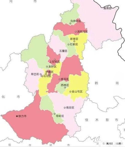 伊春的铁力市南岔县大箐山县3个县划归哈尔滨,增强哈尔滨实力.