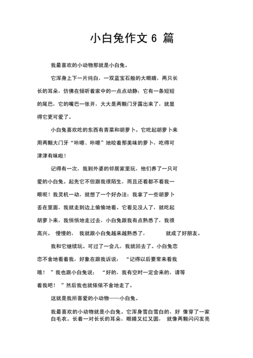 小白兔作文6篇.docx 5页