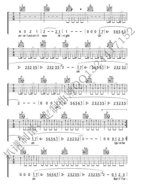 for forever的吉他谱来啦_吉他_华晨宇_尚海湾攻略_薯条_吉他谱分享