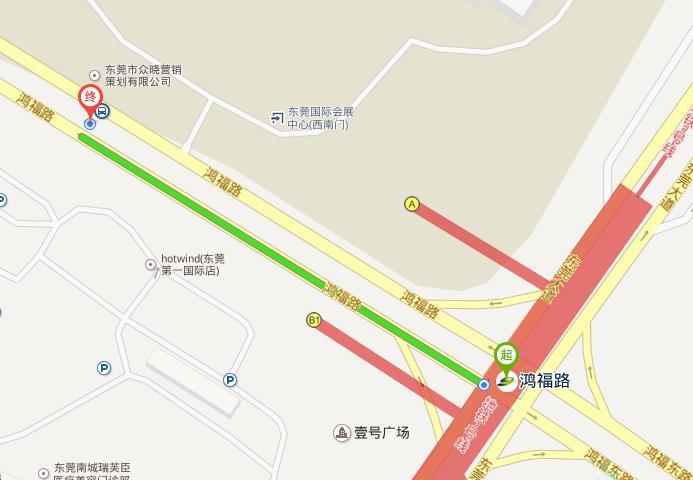 东莞x7公交车到地铁鸿福路站吗?