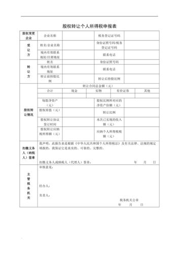 股权转让个人所得税申报表 (2)