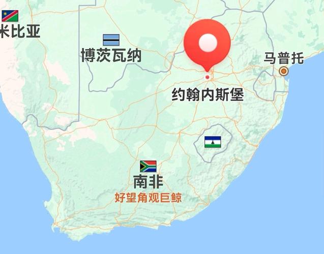 约翰内斯堡的地理位置,可以看出其为南非的一个重要的交通枢纽