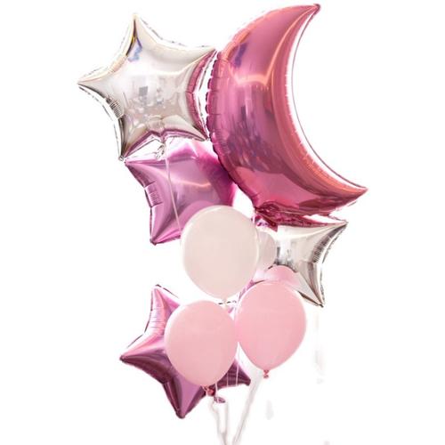 婚礼表白七夕铝箔心形月亮五角星气球