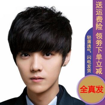 尚美莱 假发男短发韩式帅气男士假发头套自然男生假头发 黑色(手织顶