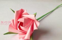 用纸叠玫瑰花超真实的折纸玫瑰花步骤图解