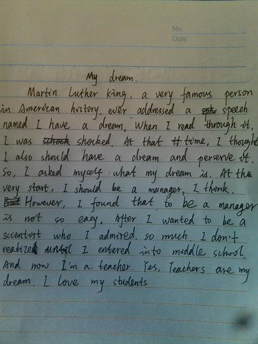 我的理想!英语作文!500词左右