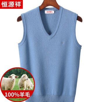 衫毛衣背心男毛坎肩秋冬季新款中老年针织衫打底马甲v领鸡心领男装