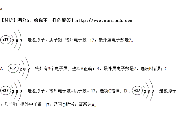 某元素的原子结构示意图为下列关于该原子的说法正确的是