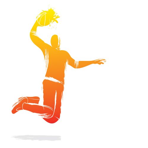 篮球手,灌篮,矢量,插画