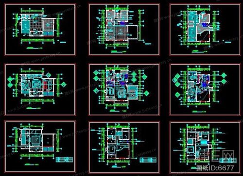 施工图纸下载,高档小区样板间竣工图,cad图块,施工图