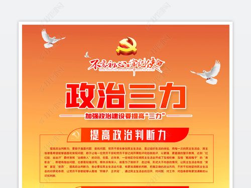原创党建单位党员干部要不断提高政治三力宣传海报图