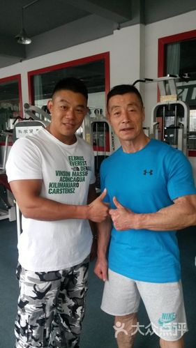陈新宽教练与健美大师杨新民合影