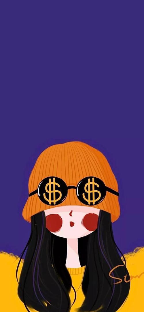 手机壁纸又酷又可爱的卡通女孩