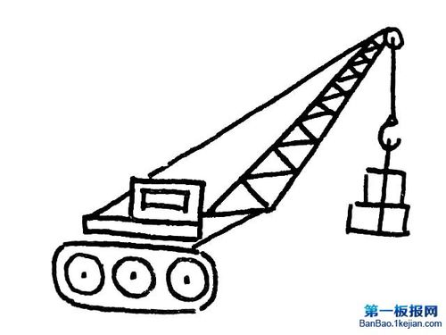7张吊机简笔画,推土机简笔画,救护车等简笔画