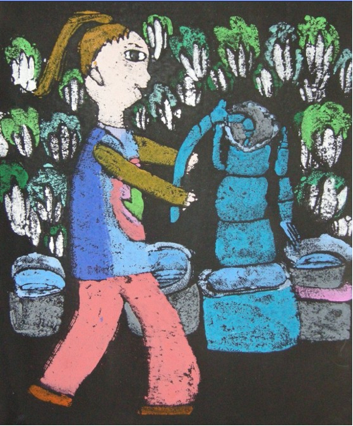 综合材料拼贴版画