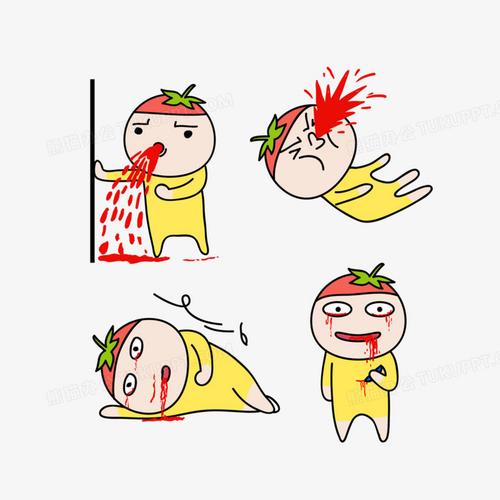 蕃茄头吐血喷血表情包