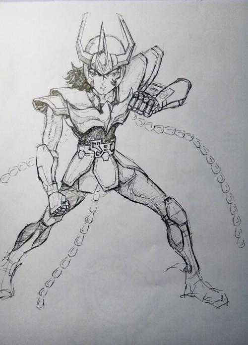 动漫人物圣斗士简笔画