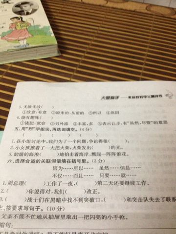 小学的大显身手六年级的期中试卷怎么写啊?
