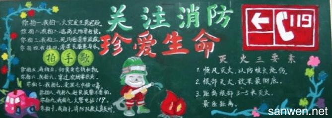 消防知识宣传黑板报图片5 消防标语 1,119,生命热线