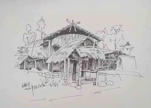 《走在路上》——古竞生钢笔风景速写集