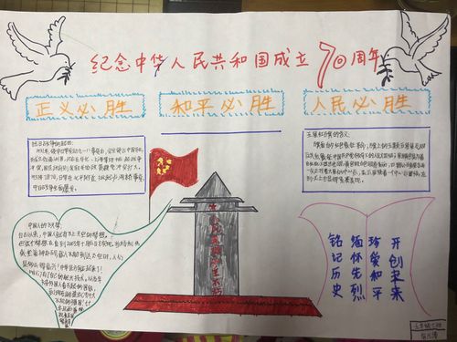 商洛市小学五年级7班国庆70周年手抄报展示