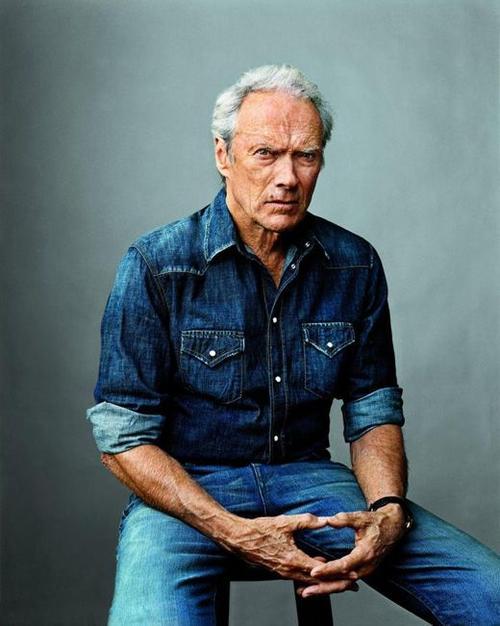 clint eastwood in denim. gq men of the year cover