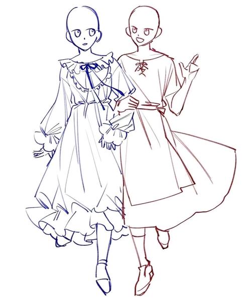 〔绘画素材〕一些双人绘画模板