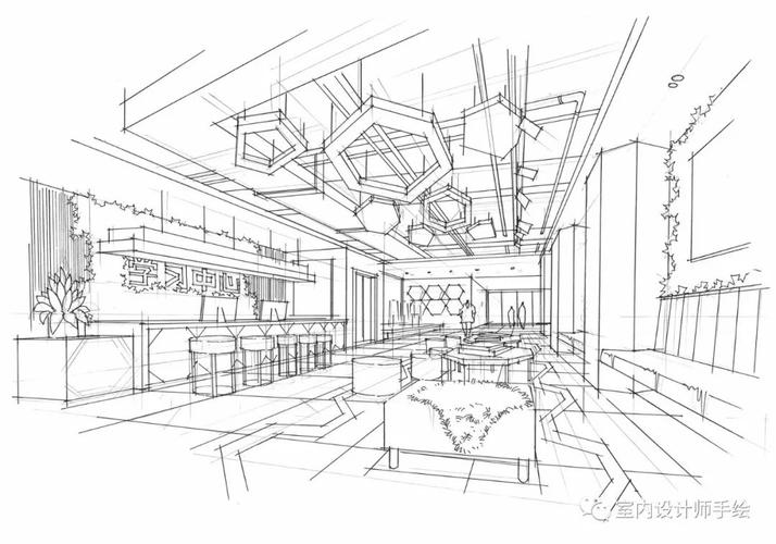 室内设计手绘公共空间步骤图