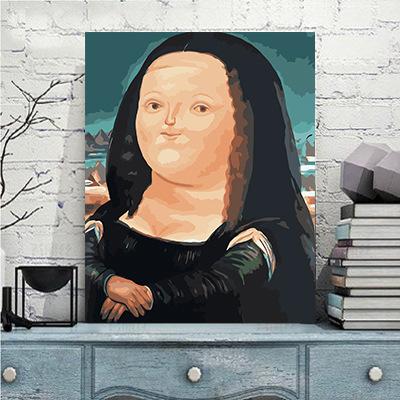diy数字油画家居装饰画速卖通亚马逊外贸单【6146q版蒙娜丽莎】