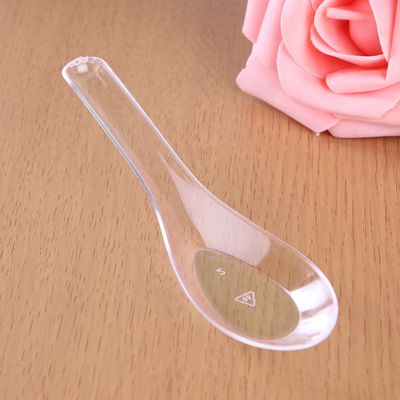 批发一次性水晶汤勺 加厚塑料透明调羹 大号结婚汤勺子餐具 特价