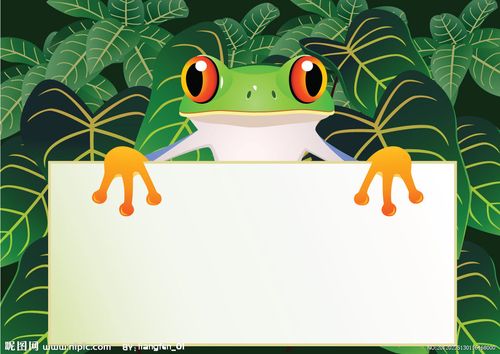 卡通青蛙公告栏模板图片