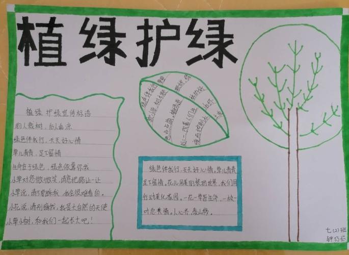 恩平市东成中学"植绿护绿,爱护环境"手抄报活动