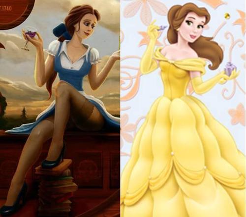 当迪士尼公主变成成熟画风, 贝儿公主妩媚性感, 网友