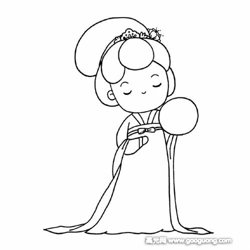 唐风美人简笔画教程,唐风美人简笔画步骤教程