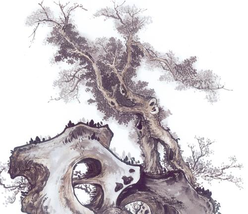 感受国画中的古树
