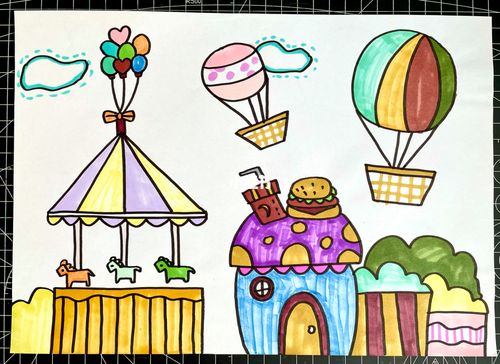 『游乐场98』儿童画_游乐园_儿童画_简笔画_绘画_画