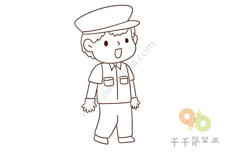 简单的校车司机简笔画怎么画_动漫人物_儿童简笔画_云