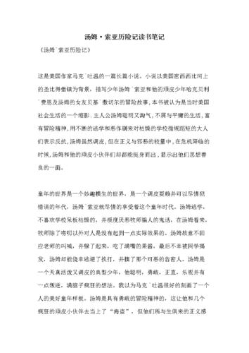 汤姆·索亚历险记读书笔记.doc 20页