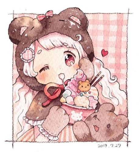 甜甜的下午茶来咯,一组超软萌可爱的小女孩插画分享!