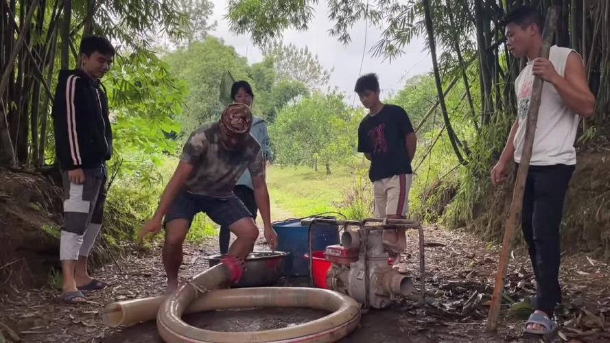 拐哥带上妹妹抽水抓鱼,妹妹抓鱼的那个径像个男孩,一条接一条