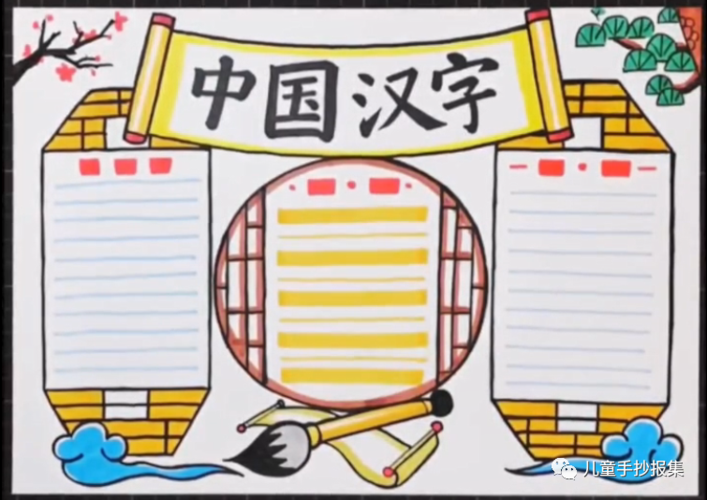 汉字手抄报精选模板,一起来走进奇妙的汉字王国