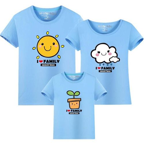 恤母子套装短袖时 t 亲子装夏装新款母女沙滩一家三口夏全家装运动
