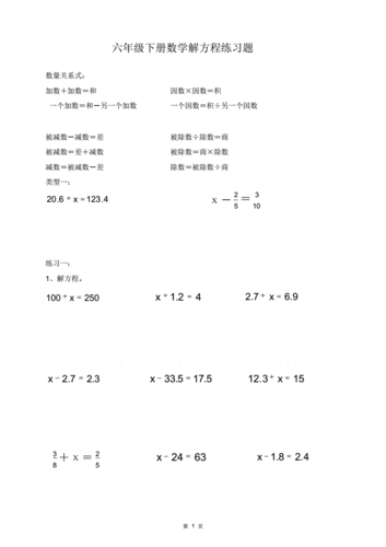 新人教版六年级下册数学解方程专项练习题.pdf