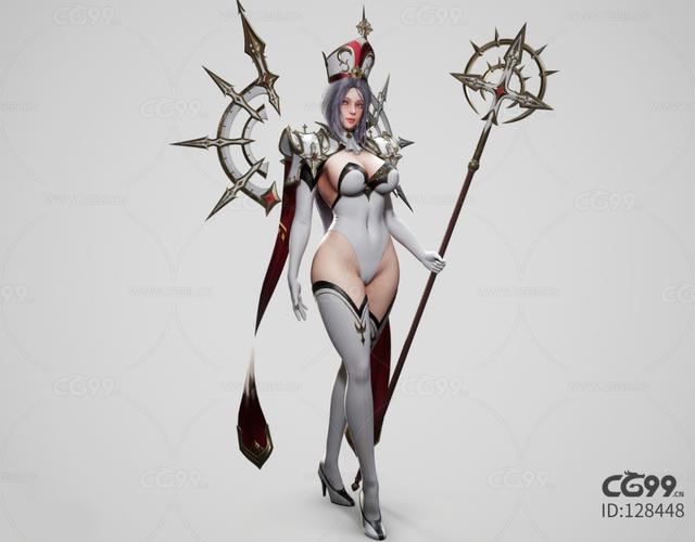 韩风女祭司模型mbfbx格式2k贴图含皮肤湿痕效果