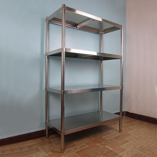 doxa加厚不锈钢货架置物架落地架子饭店厨房酒店微波炉收纳架4层oo