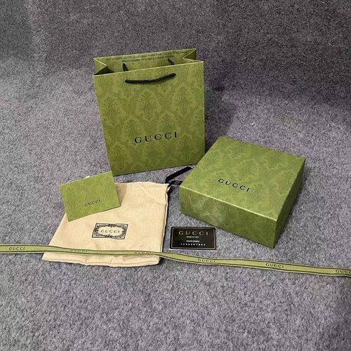 专柜gucci古驰古奇/绿色包装口红香水衣服围巾腰带包包礼袋礼盒子