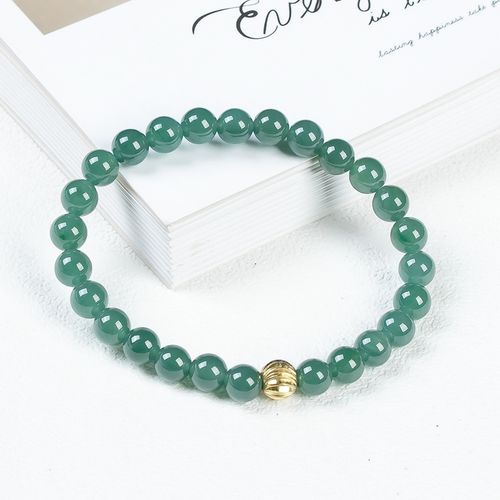 翠贵人天然翡翠玉石手链冰种老蓝水圆珠手串67mm珠女士单圈手链