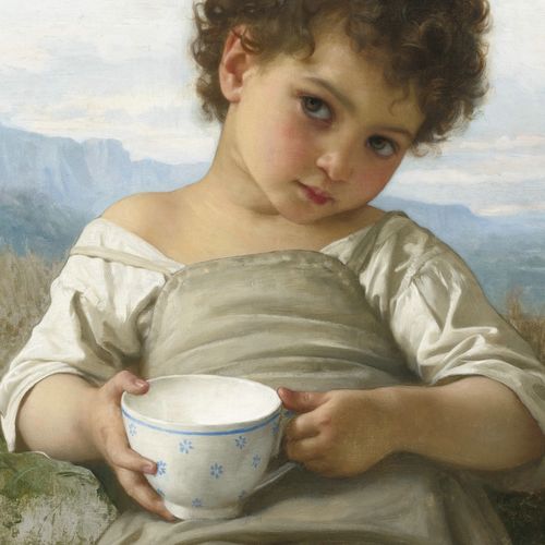 世界名画布格罗装饰画 酒店挂画 喷绘油画小女孩人物w043