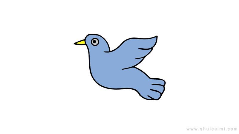 最后我们涂上漂亮的颜色,我们的白鸽就完成了 以上内容是关于白鸽简